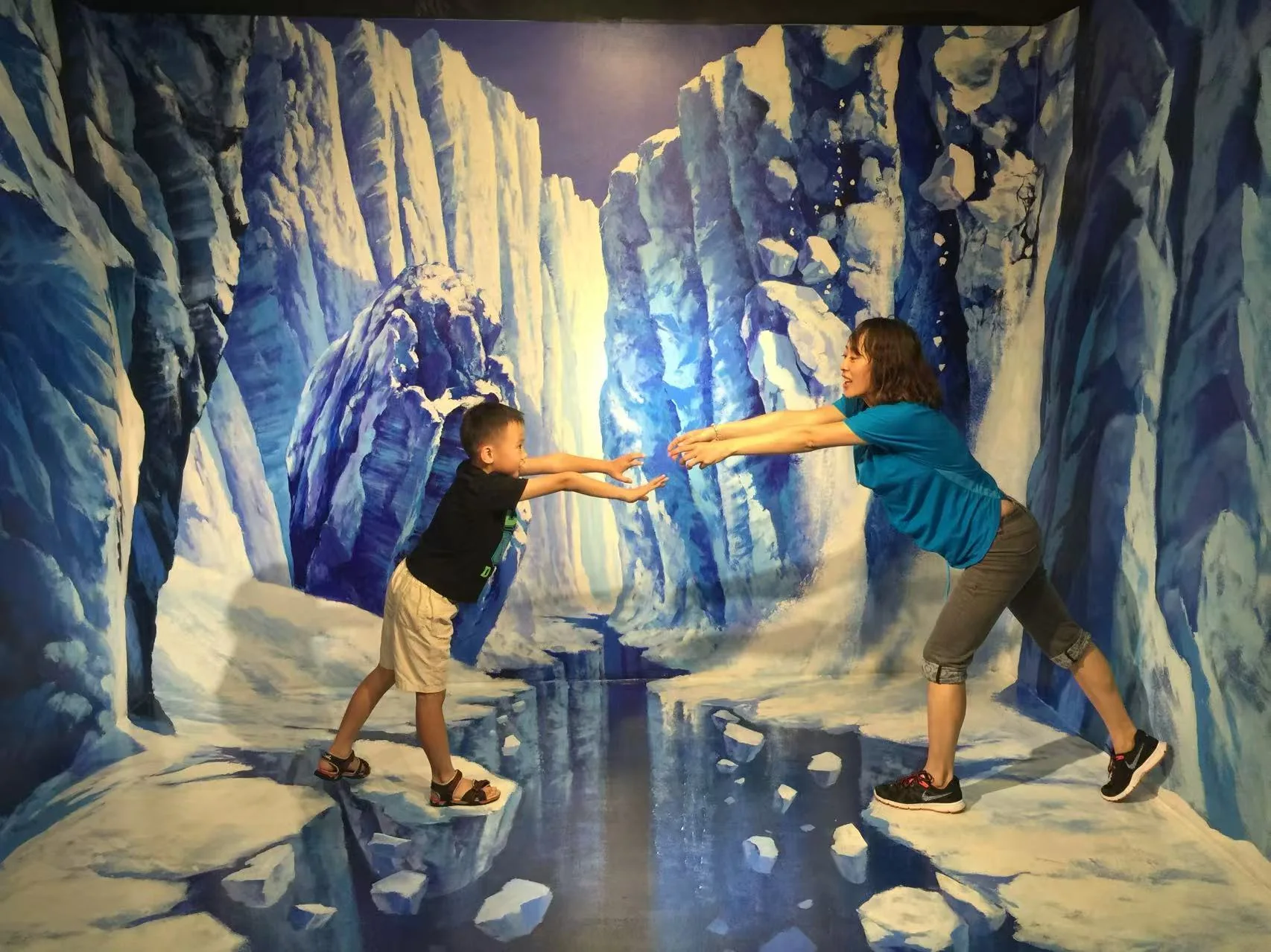 Kent playing in an interactive exhibit